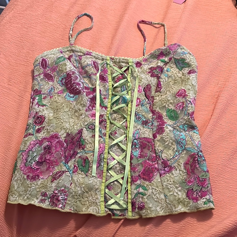 green corset top